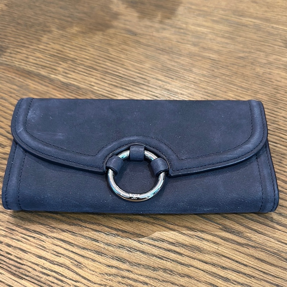 Tory Burch True Navy envelope continental wallet.